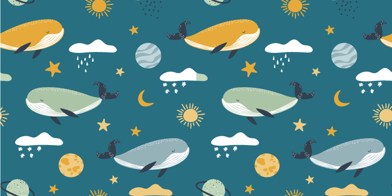 Animal vinyl carpet trendy whale design - TenStickers