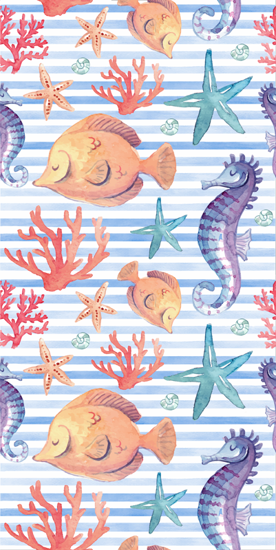 Animal vinyl carpet ocean life tiles - TenStickers