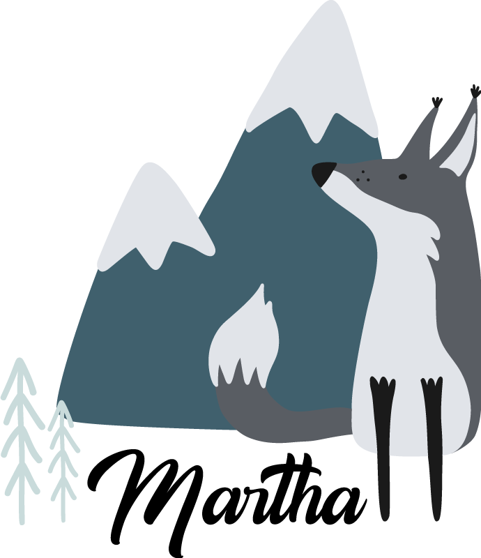 Animal vinyl carpet nordic snow fox personalized - TenStickers