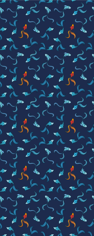 Animal vinyl carpet one in a thousand orange fish - TenStickers