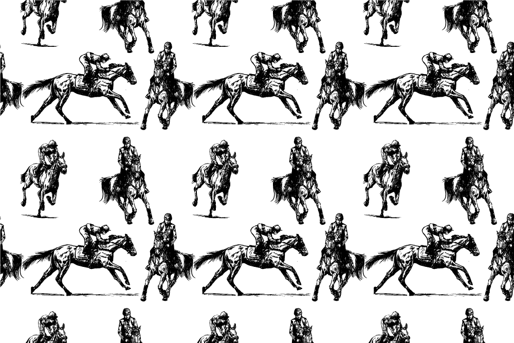 Animal vinyl carpet black and white horse design - TenStickers