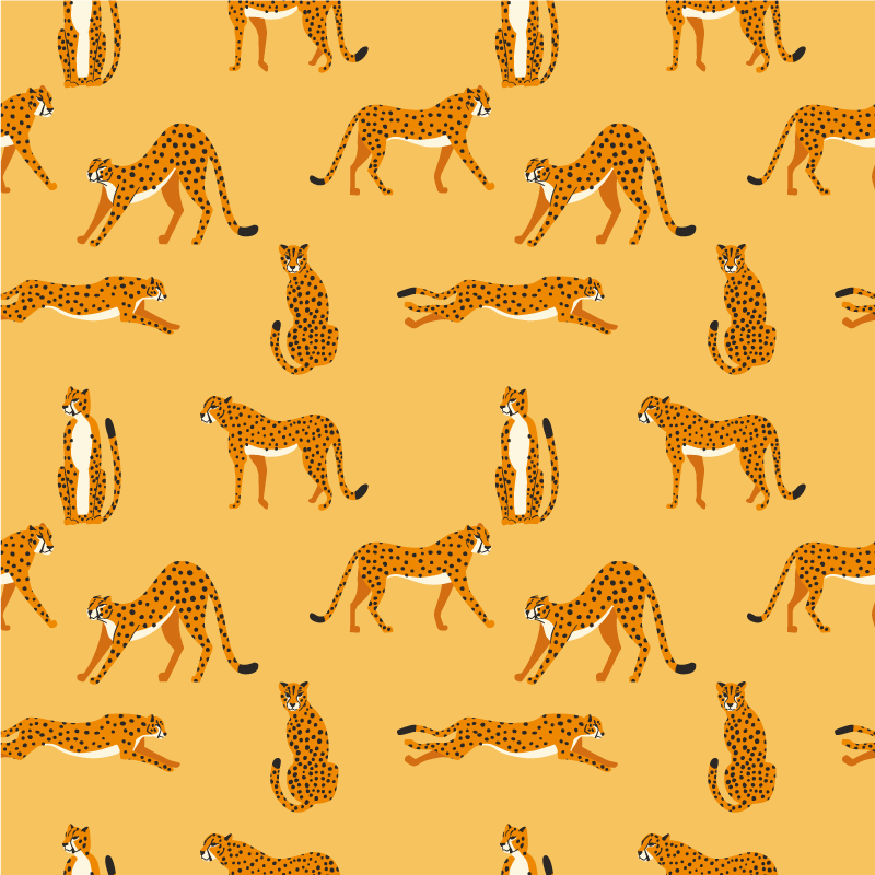 Animal vinyl carpet with yellow leopard pattern - TenStickers
