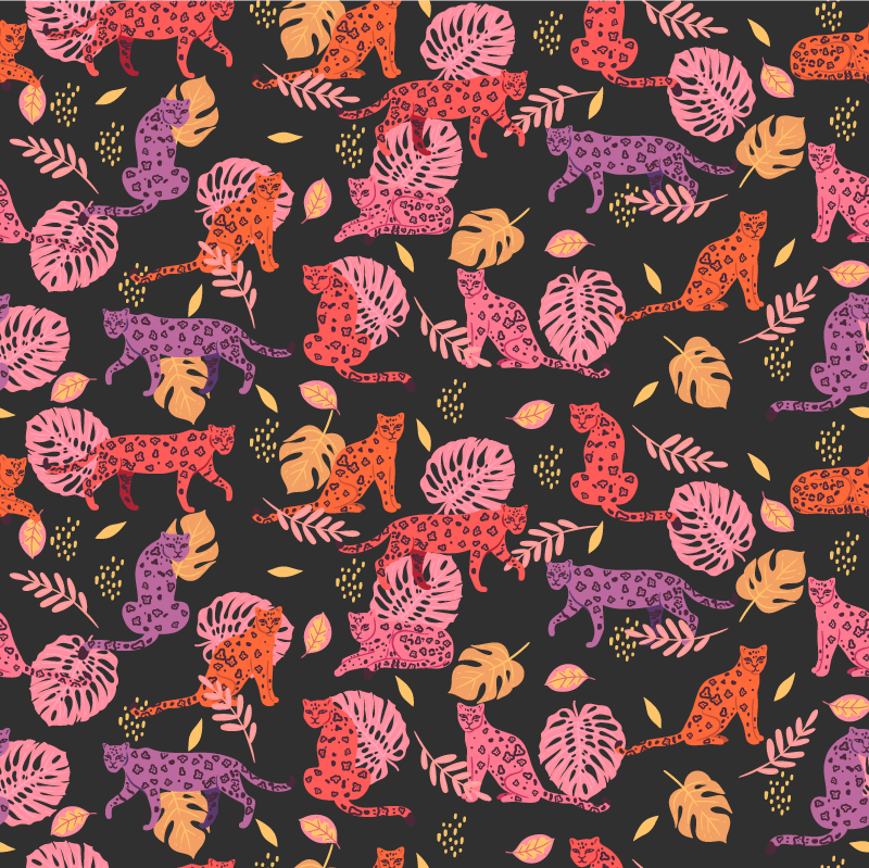 Tropical and leopard style animal vinyl carpet - TenStickers
