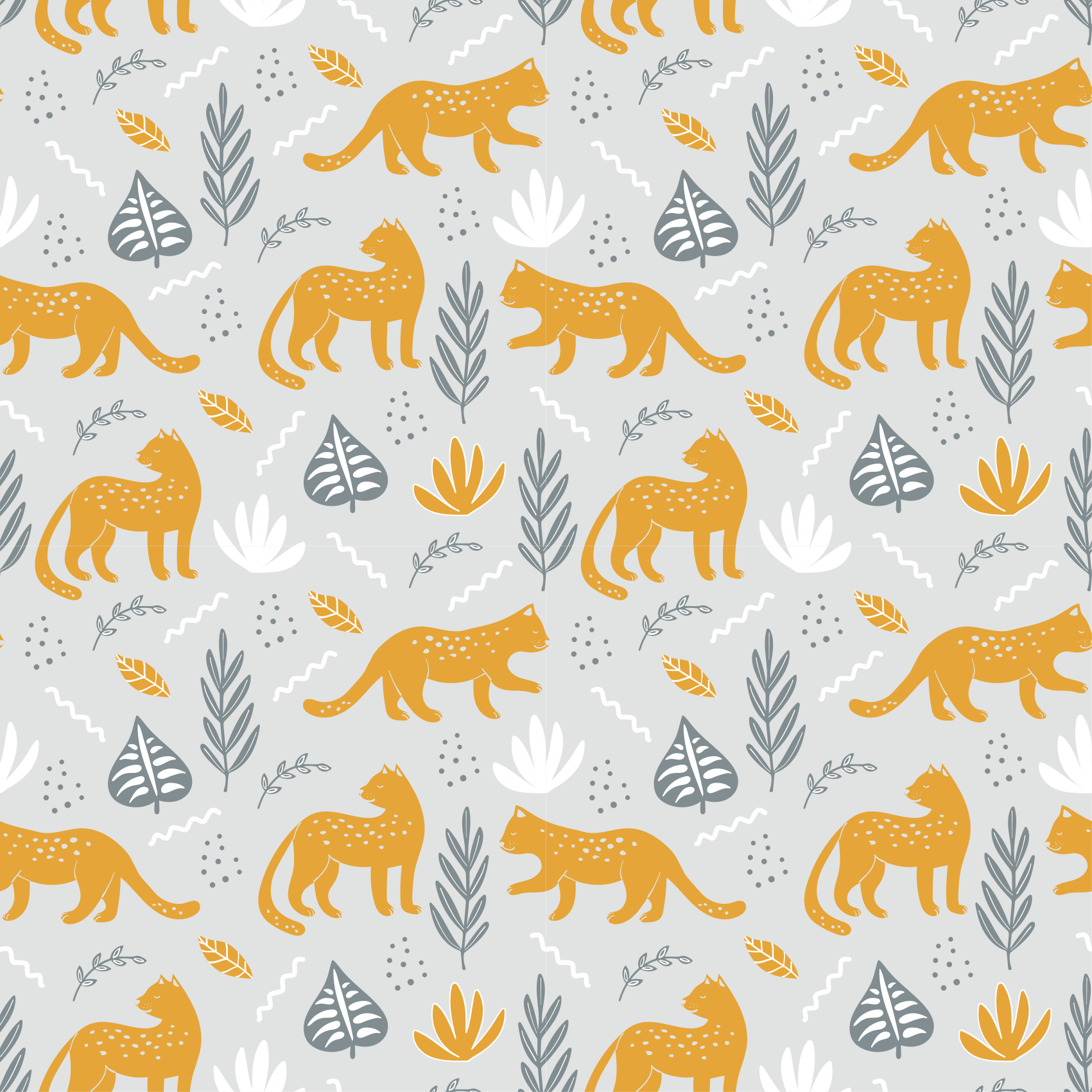 Animal vinyl carpet leopard walk light background - TenStickers