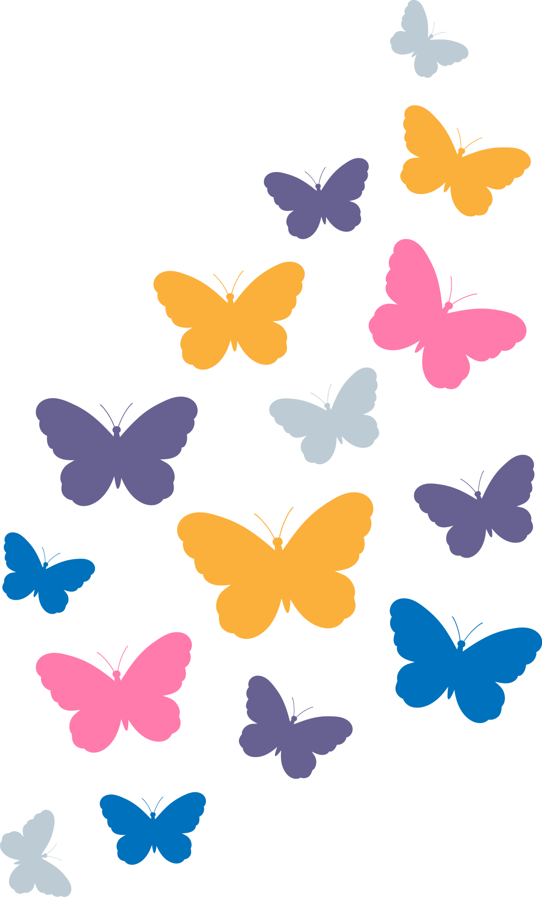 Animal vinyl carpet with colorful butterflies - TenStickers