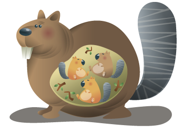 Squirrel mother animal vinyl carpet - TenStickers