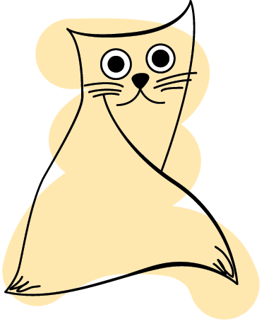 Beige painted cat animal vinyl carpet - TenStickers