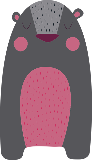 Animal vinyl carpet grey bear for kids - TenStickers