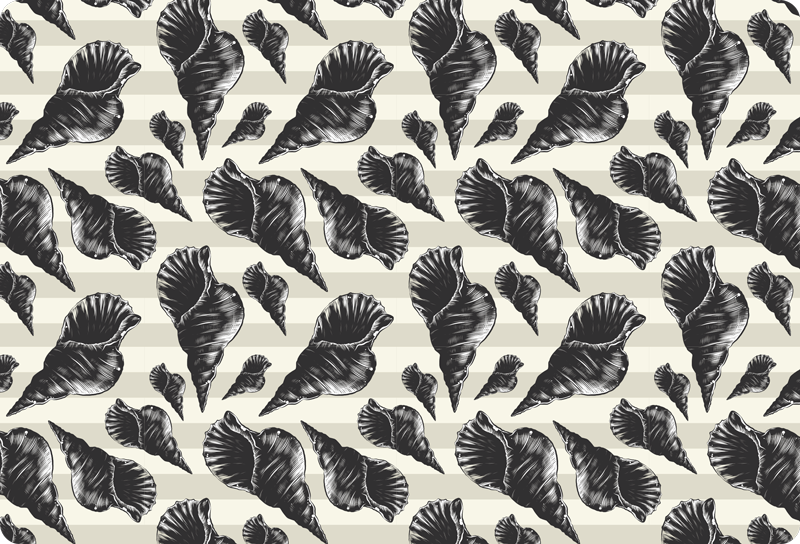 Animal vinyl carpet hand-drawn vintage seashells - TenStickers