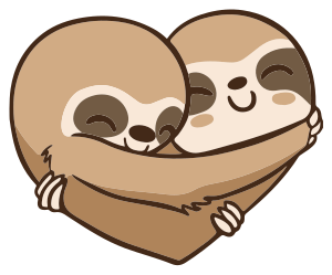 Animal vinyl carpet anime sloth heart - TenStickers
