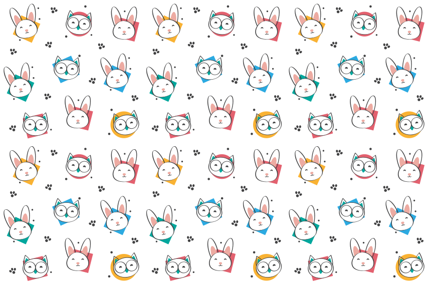 Animal vinyl carpet owl rabbit design - TenStickers