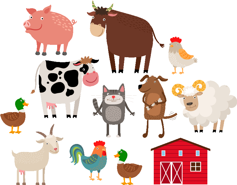 Animal vinyl carpet farm set - TenStickers