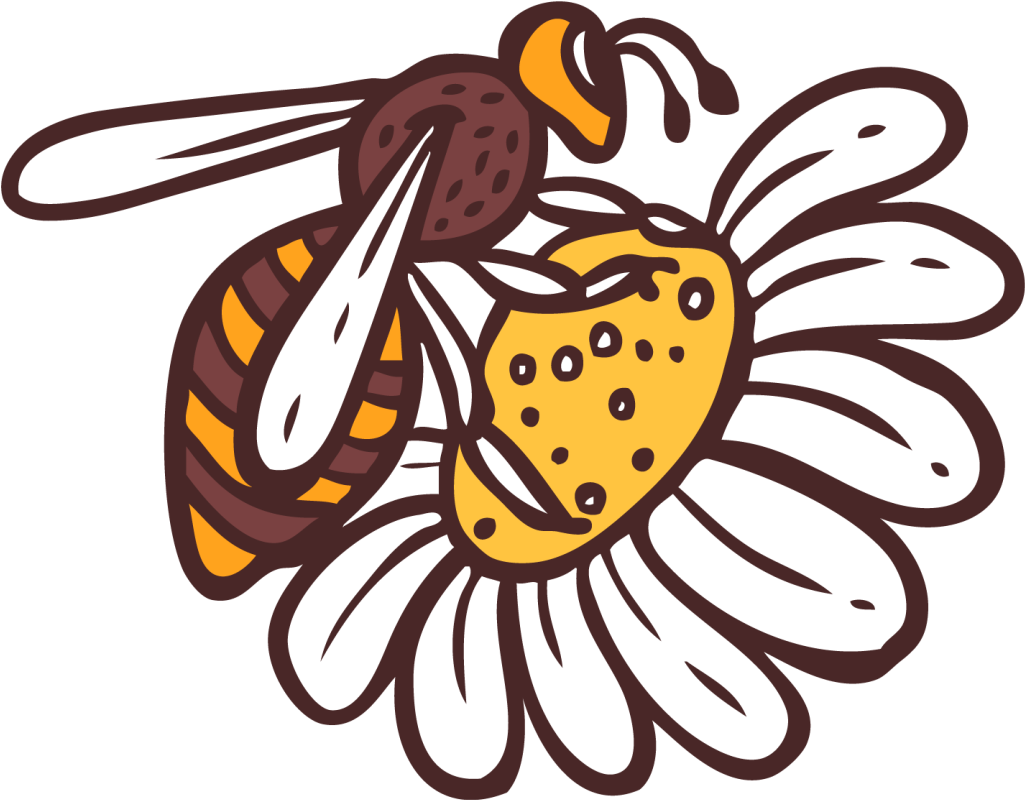 Animal vinyl carpet bee on flower - TenStickers