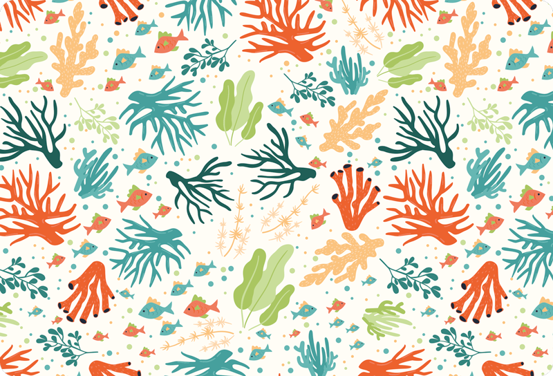 Colorful coral animal vinyl carpet - TenStickers