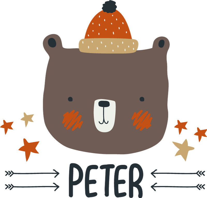 Animal vinyl carpet nordic cute bear design - TenStickers