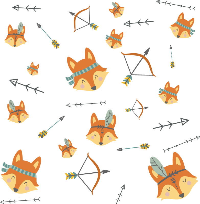 Foxes and arrows animal vinyl carpet - TenStickers