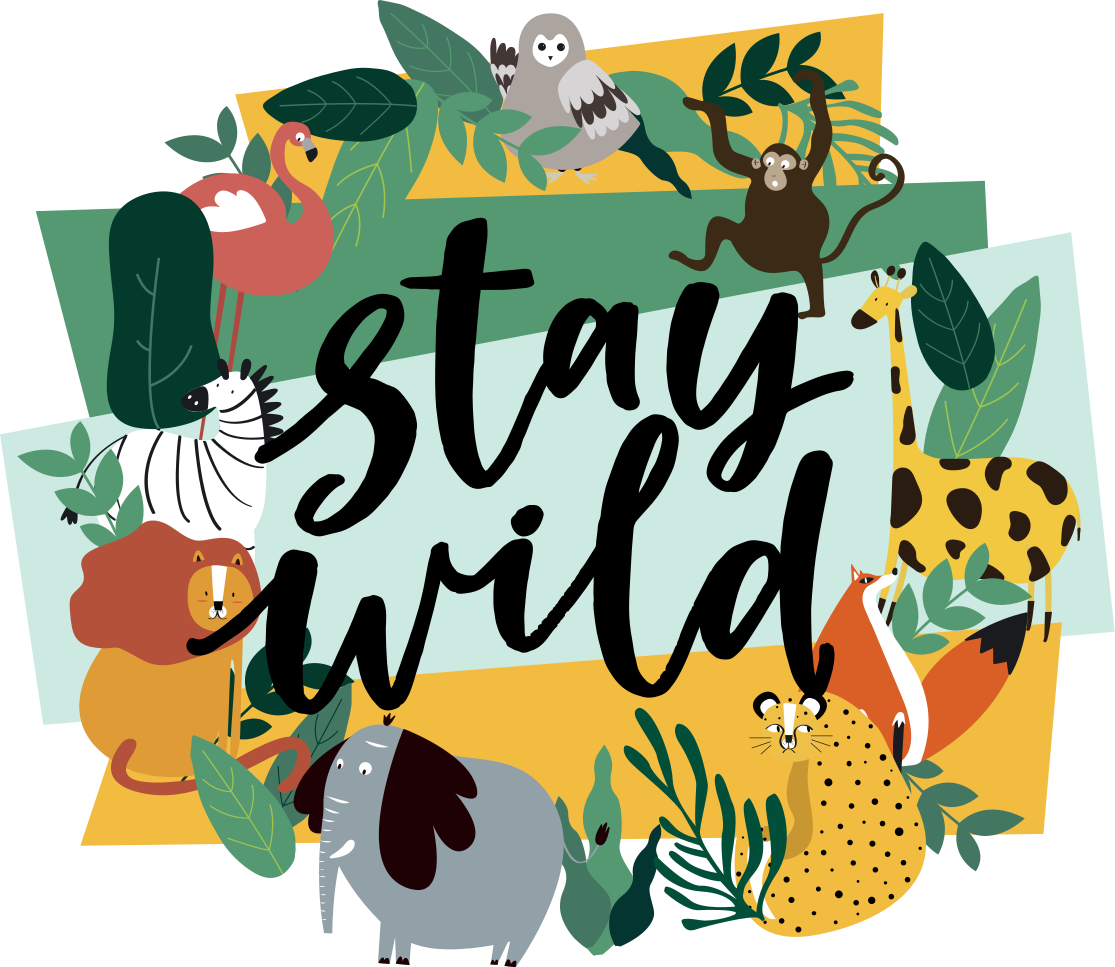 Crown jungle animals animal vinyl carpet - TenStickers