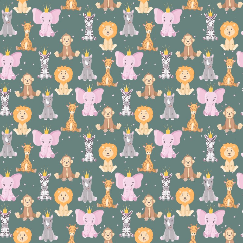 Animal vinyl carpet with adorable animal design - TenStickers