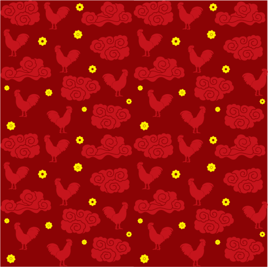 Animal vinyl carpet with chinese style chickens pattern - TenStickers