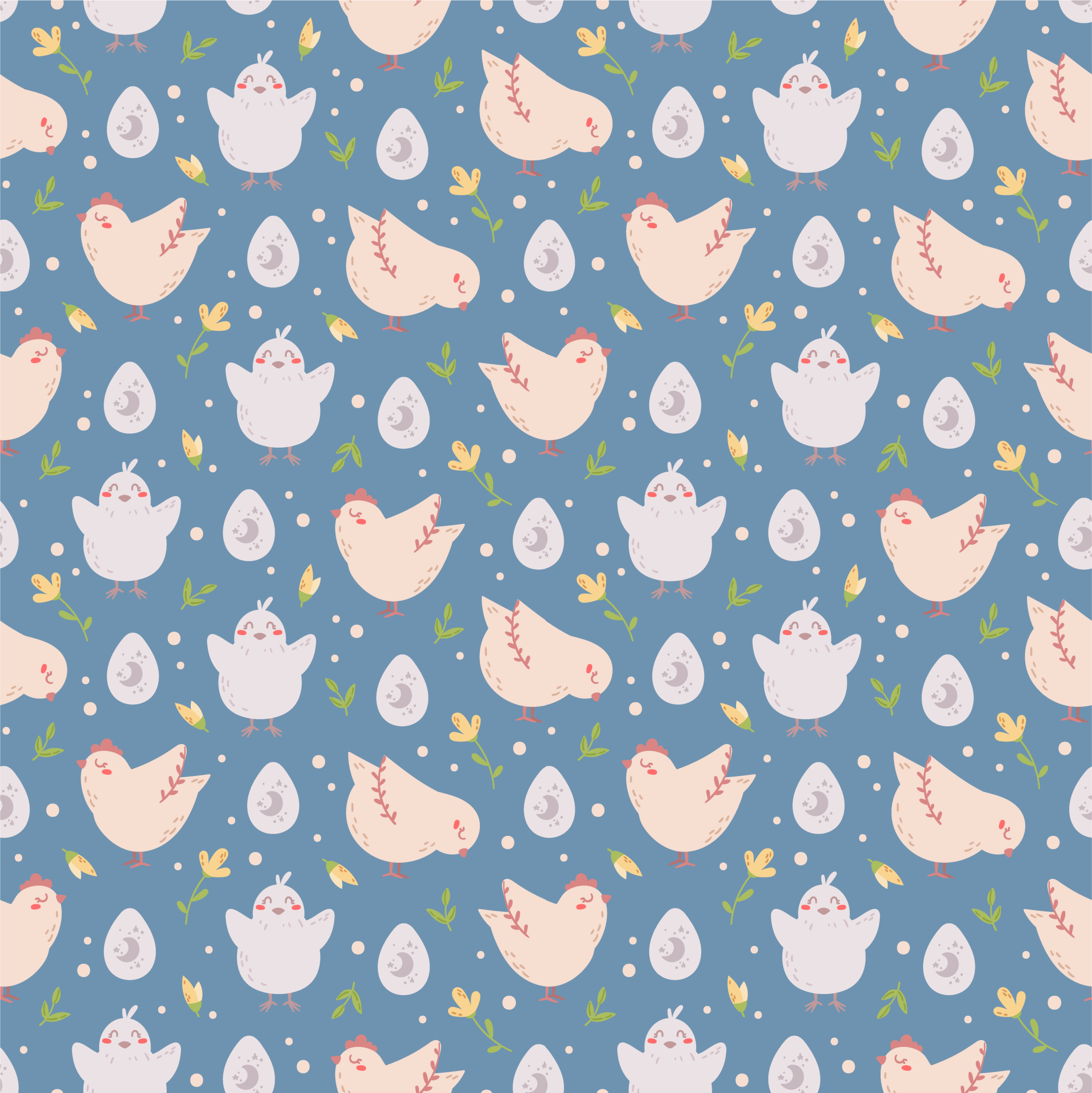 Animal vinyl carpet with chicken characters for kids - TenStickers