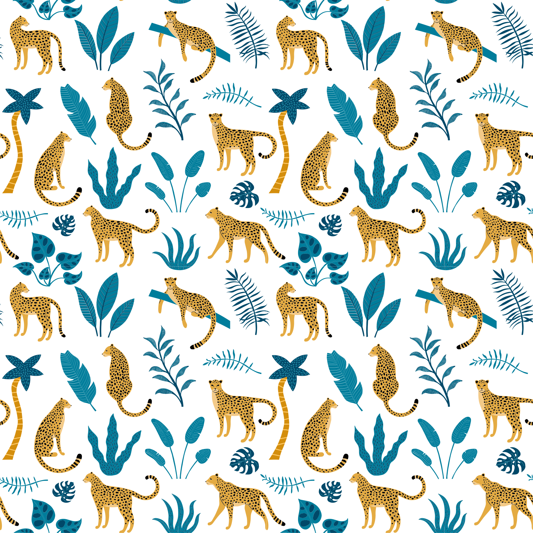 Botanical leopards animal vinyl carpet - TenStickers