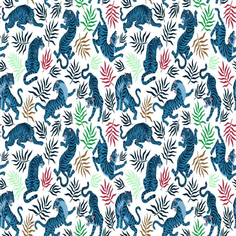 Colorful and fierce leopards animal vinyl carpet - TenStickers