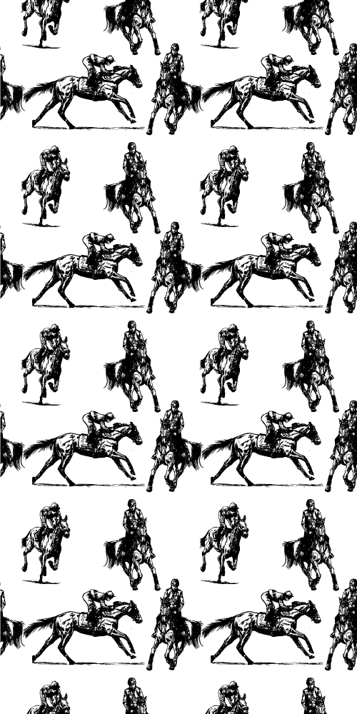 Animal vinyl carpet black and white horse design - TenStickers
