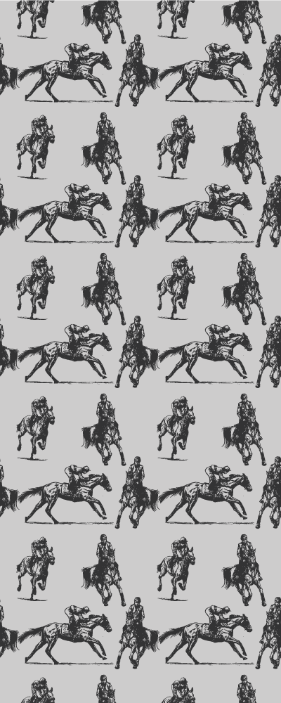 Animal vinyl carpet featuring gray horses in poses - TenStickers