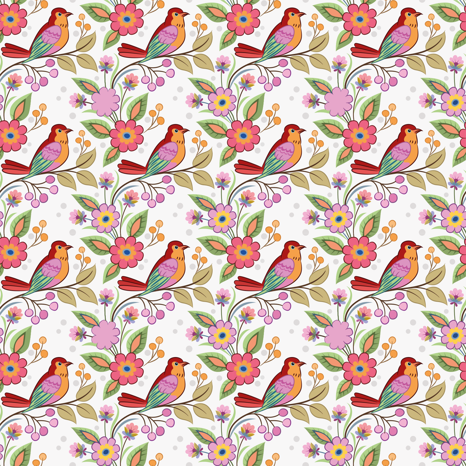 Animal vinyl carpet featuring a red and orange bird - TenStickers