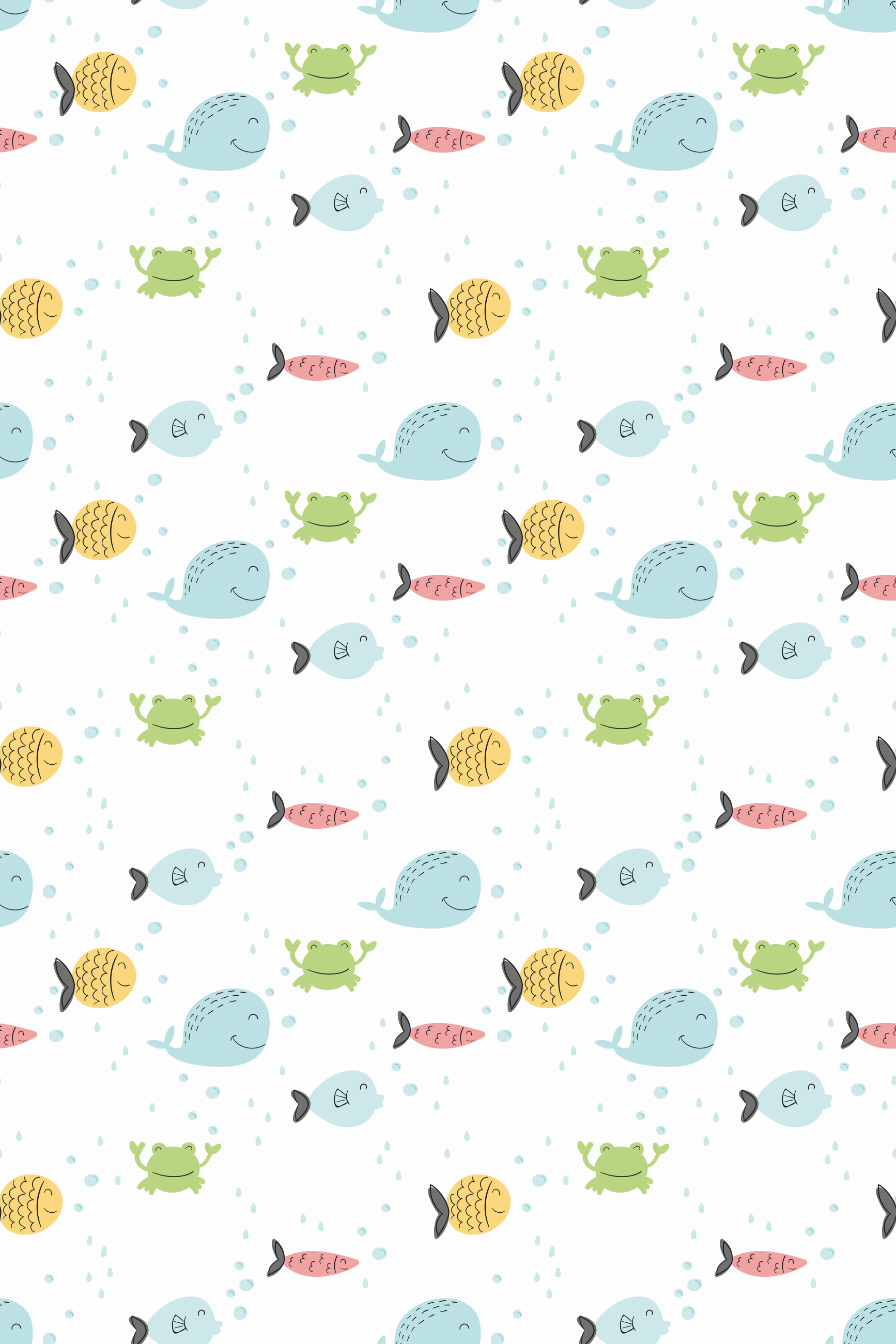 Animal vinyl carpet with colorful fish design - TenStickers