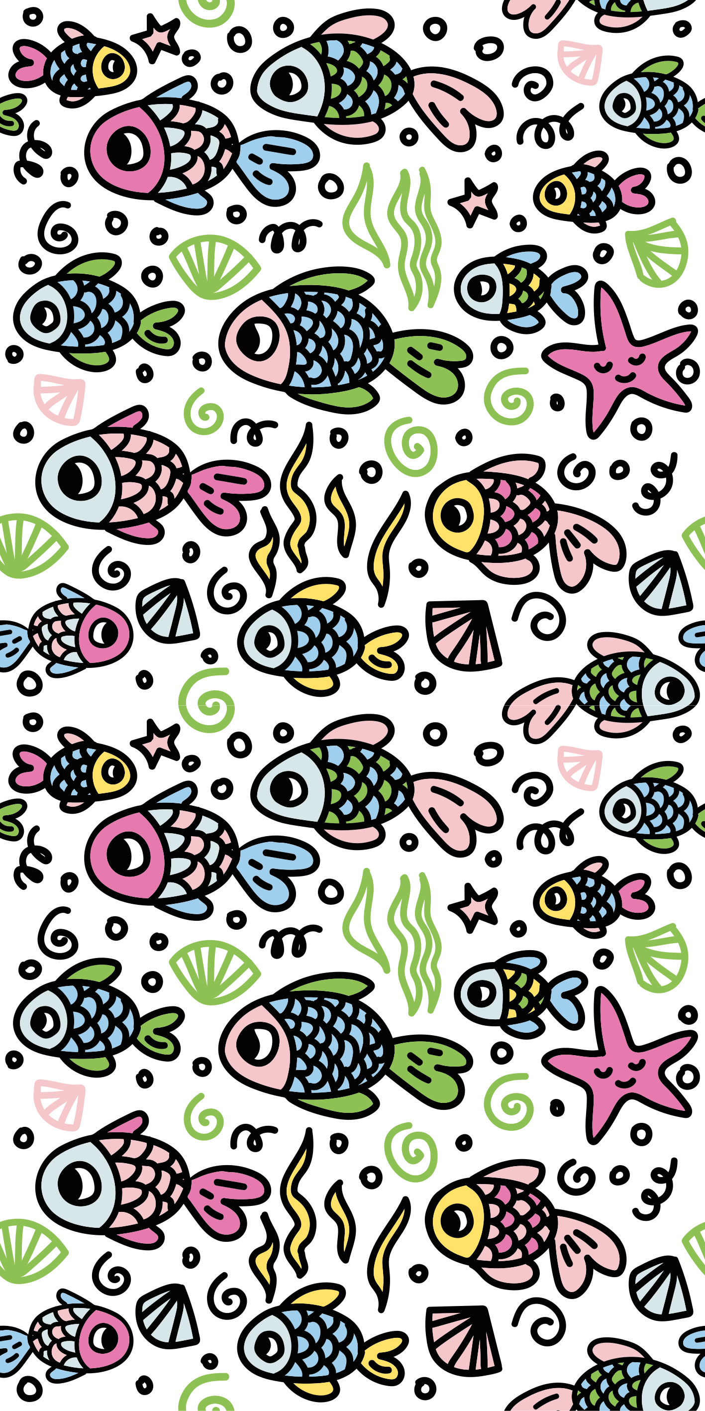 Animal vinyl carpet multicolor fish pattern - TenStickers