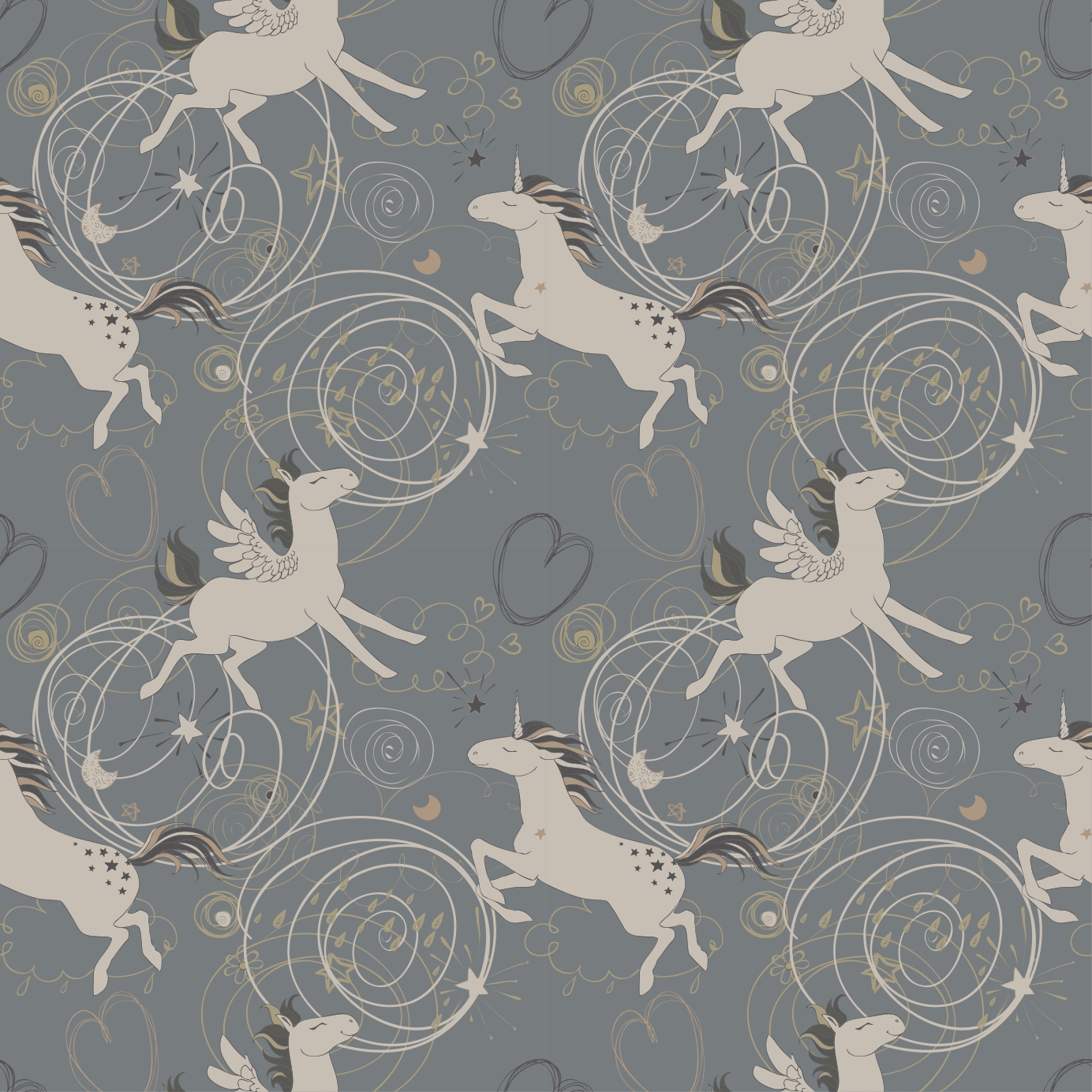 Animal vinyl carpet with pegasus unicorns design - TenStickers