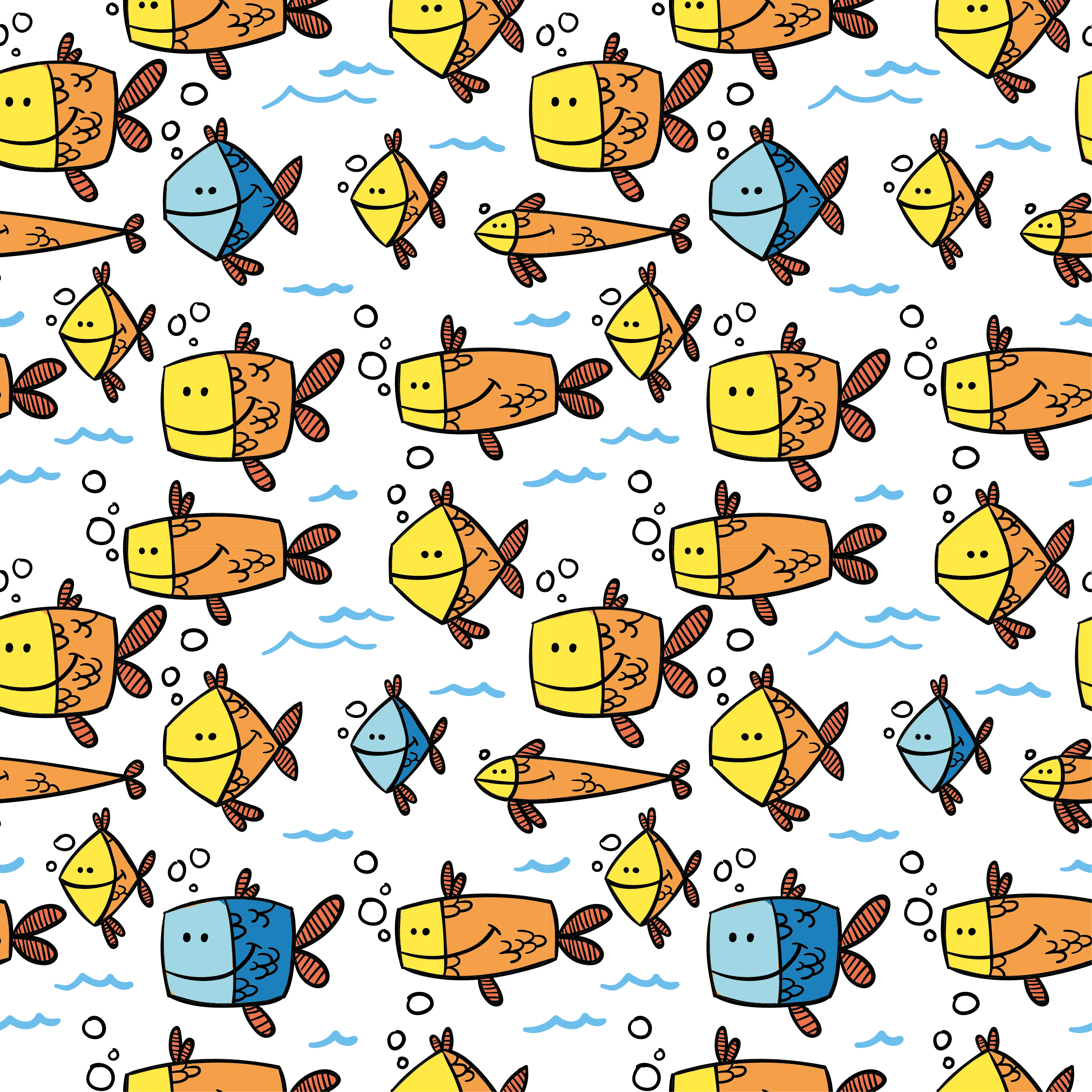Animal vinyl carpet multicolor fish kids style - TenStickers