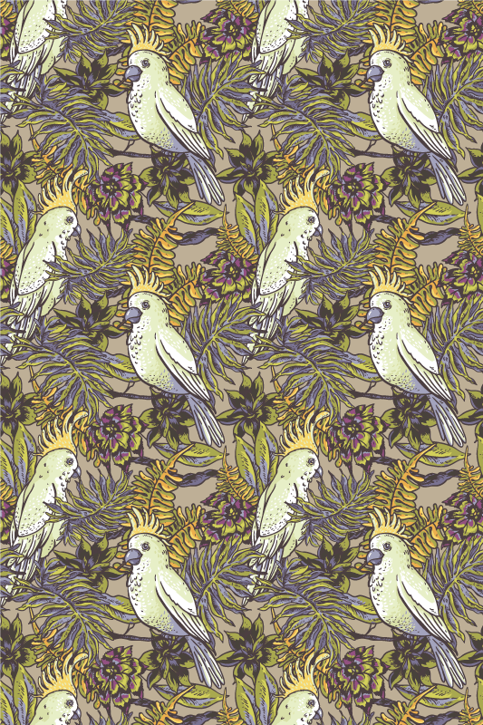 Animal vinyl carpet with amazonic parrots design - TenStickers