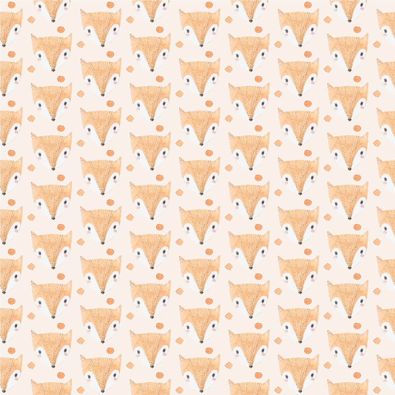 Baby fox pattern animal vinyl carpet - TenStickers