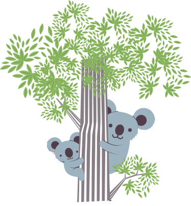 Animal vinyl carpet koalas on a tree - TenStickers