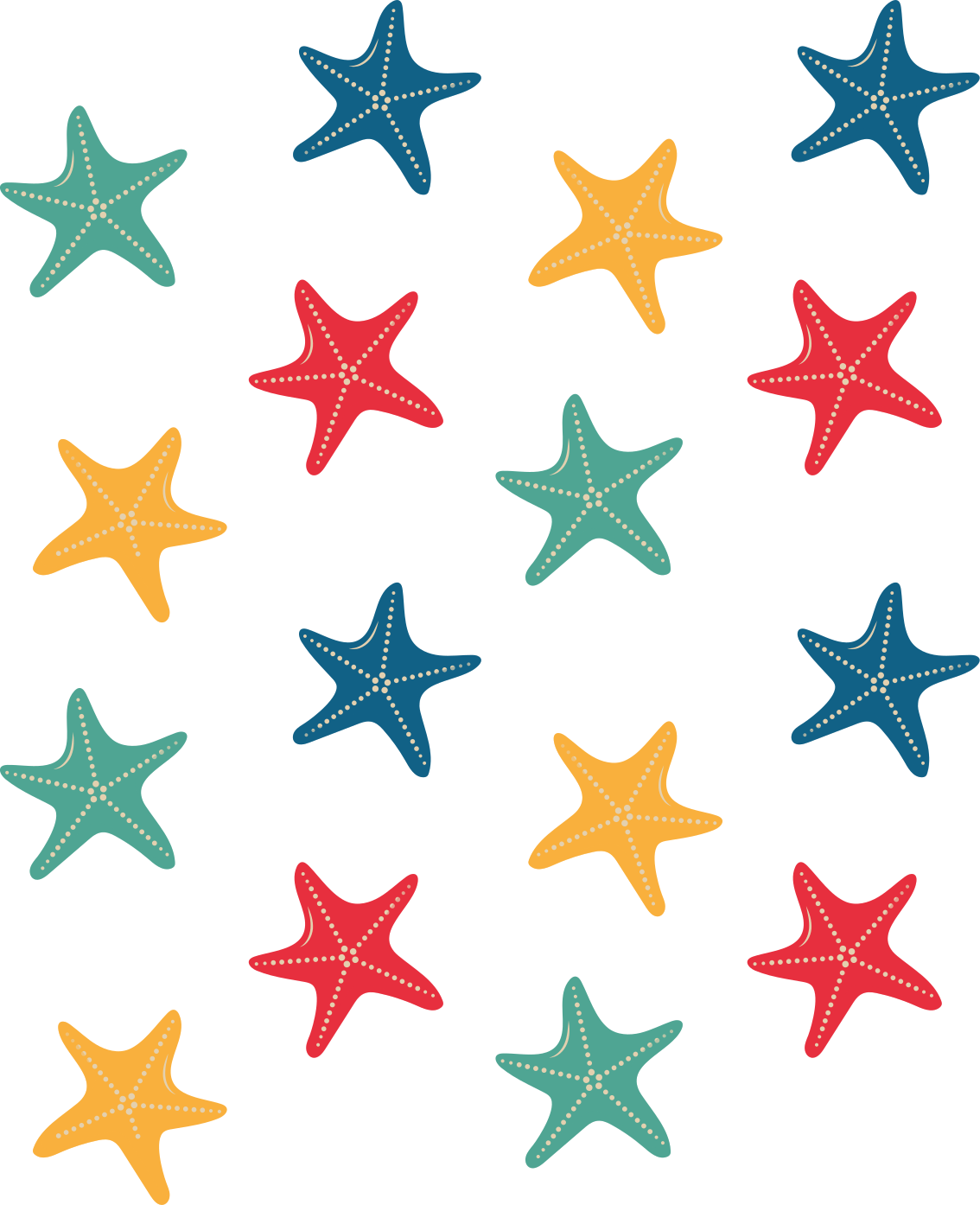 Colorful starfish animal vinyl carpet - TenStickers