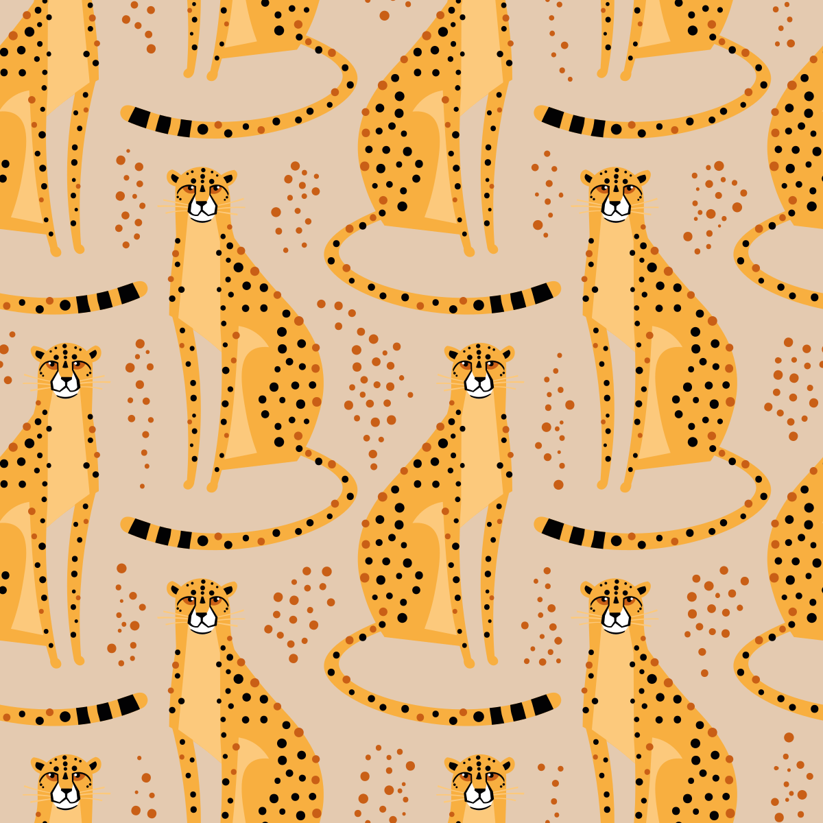 Animal vinyl carpet with leopard illustration pattern - TenStickers