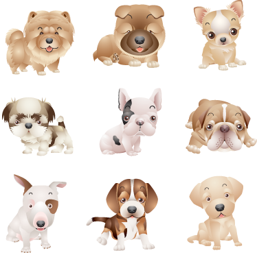 Cute puppies animal vinyl carpet - TenStickers