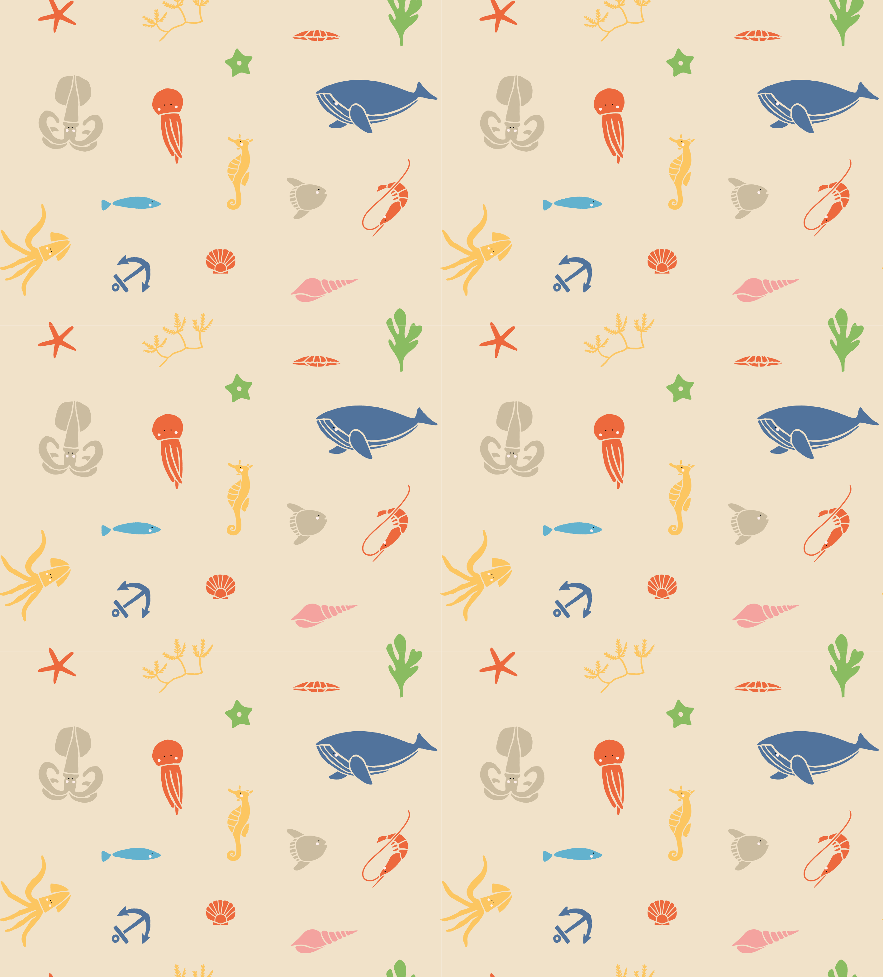 Animal vinyl carpet with sea creatures design - TenStickers