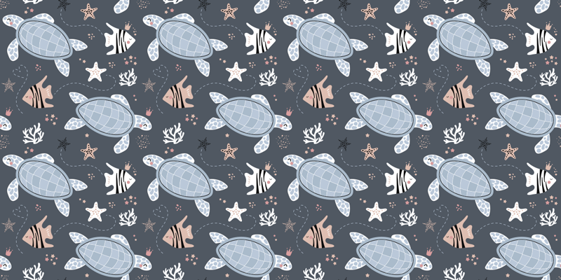 Animal vinyl carpet whimsical turtle design - TenStickers