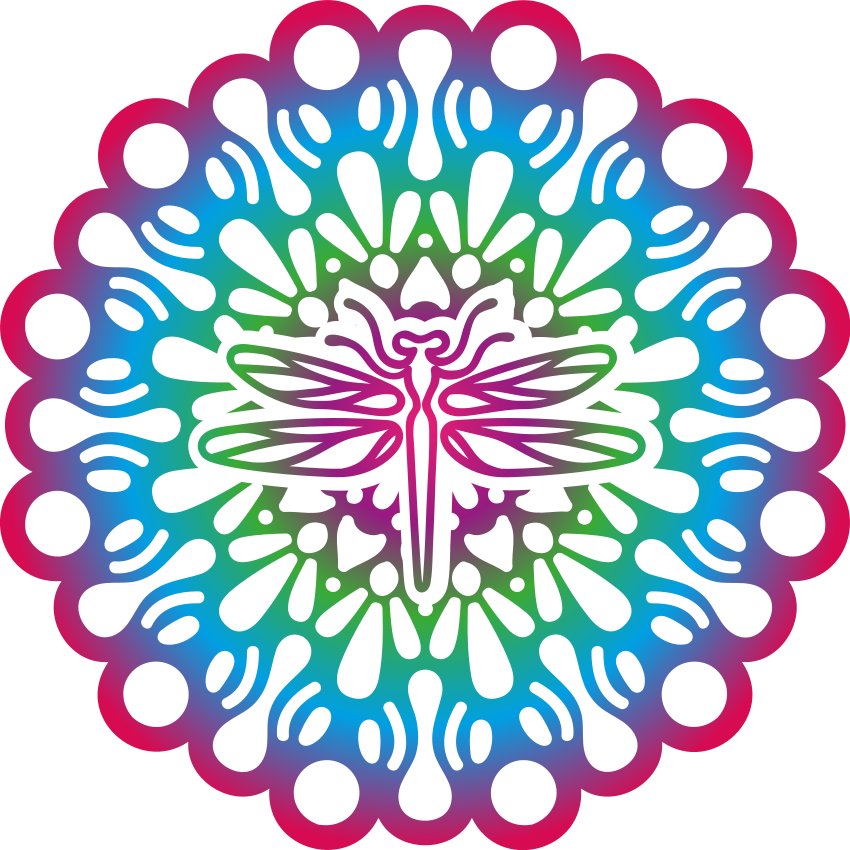 Animal vinyl carpet colorful dragonfly mandala - TenStickers