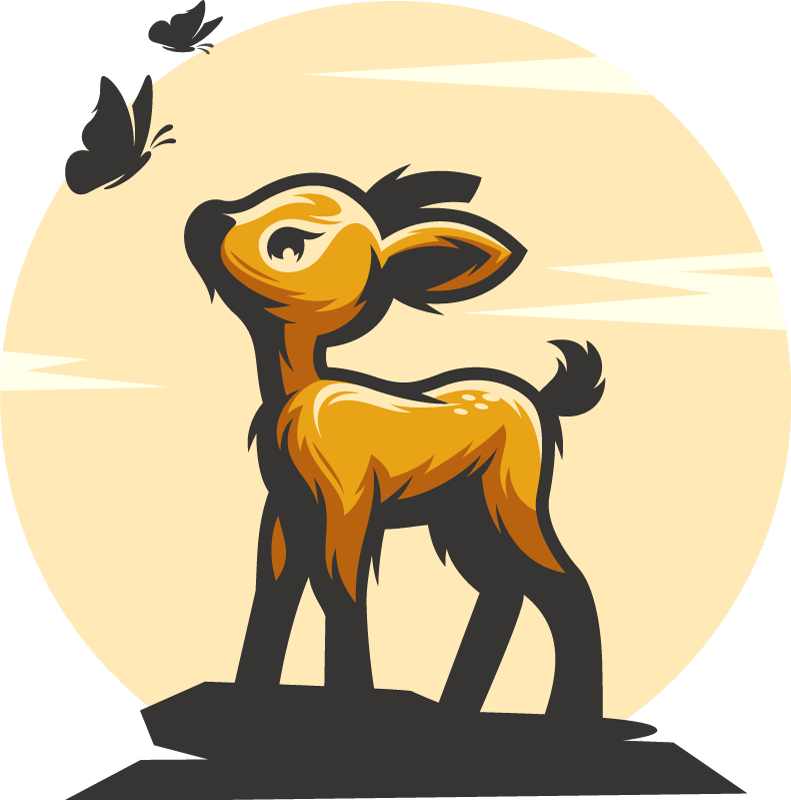 Animal vinyl carpet deer and butterflies - TenStickers