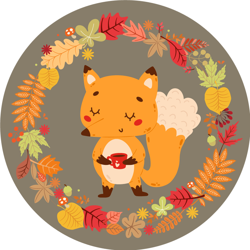 Animal vinyl carpet charming fox sculpture - TenStickers