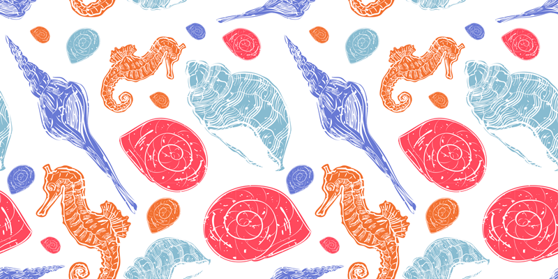 Animal vinyl carpet colorful sea creatures - TenStickers