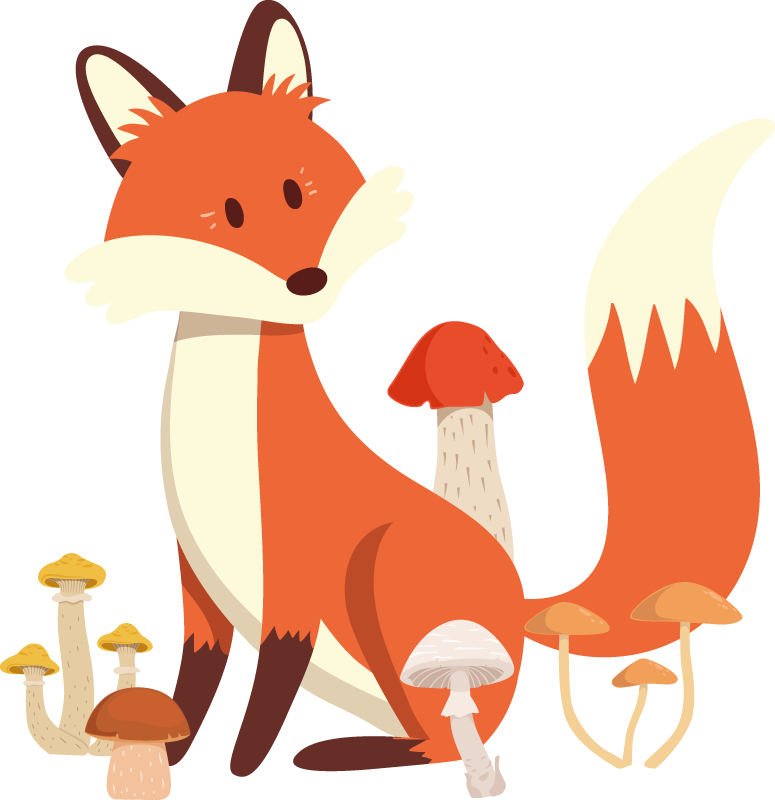 Animal vinyl carpet whimsical fox design - TenStickers