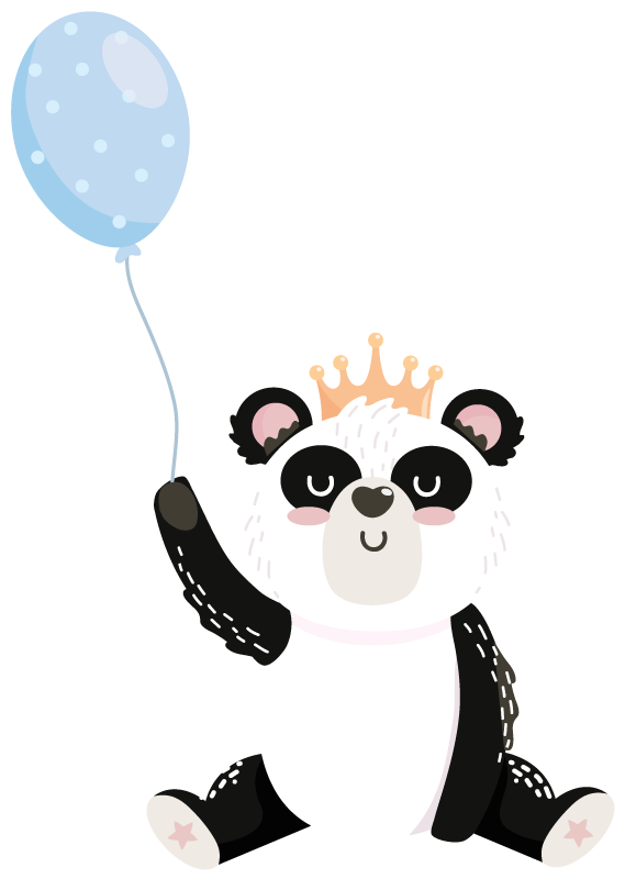 Animal vinyl carpet adorable panda balloon - TenStickers