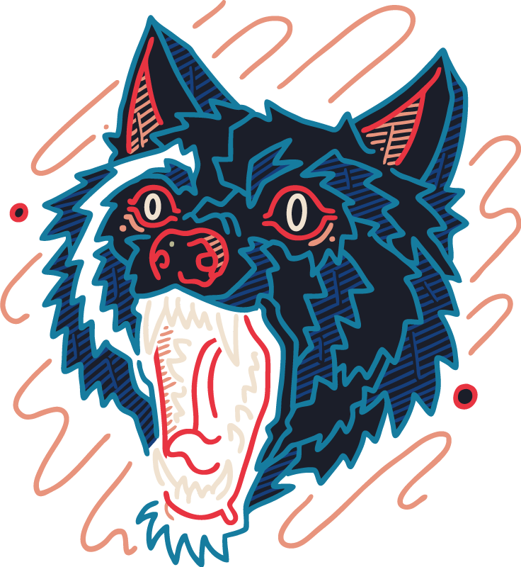 Animal vinyl carpet howling wolf design - TenStickers