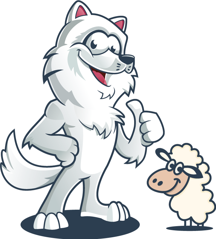 Animal vinyl carpet joyful wolf design - TenStickers