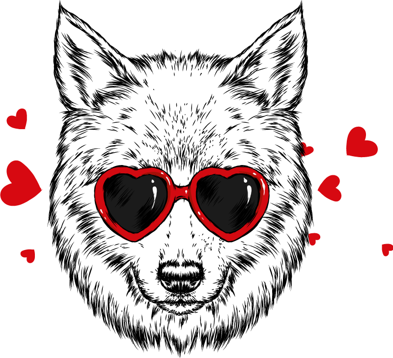 Animal vinyl carpet playful wolf design - TenStickers